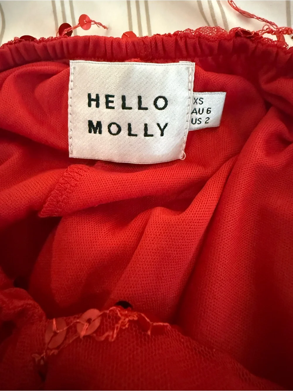 Hello Molly Bright Red Sequin Party Dress - Picture 5 of 5